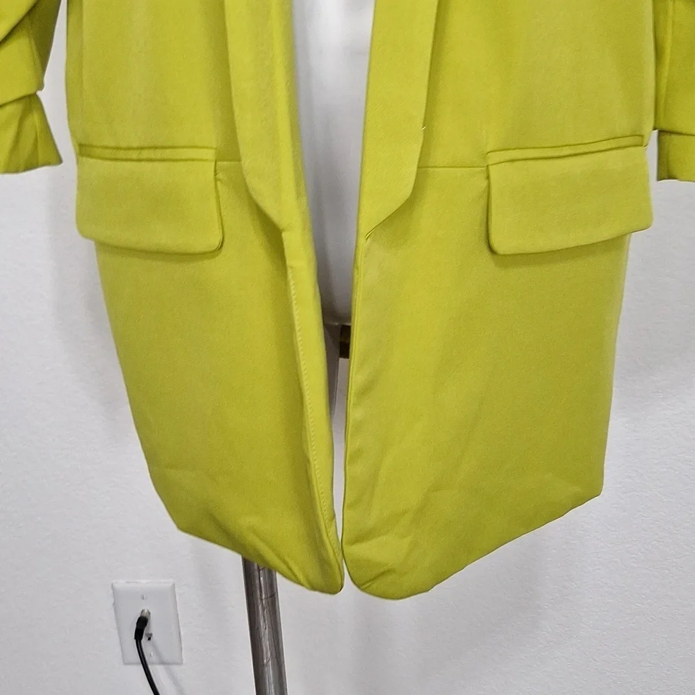 Before You NEW Lime Green 3/4 Sleeve Careerwear Preppy Open Front Blazer Size M